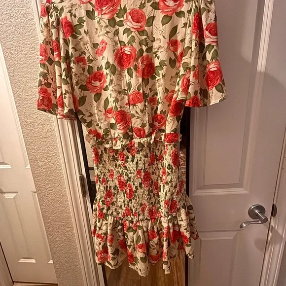 Indikah Floral Mini Dress with V-Neck - Picture 4 of 4